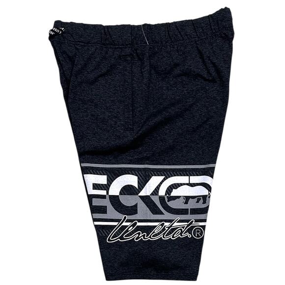 Ecko Unltd Men's Reflective Puff Print Activewear Shorts in Jet Black - Picture 3 of 4